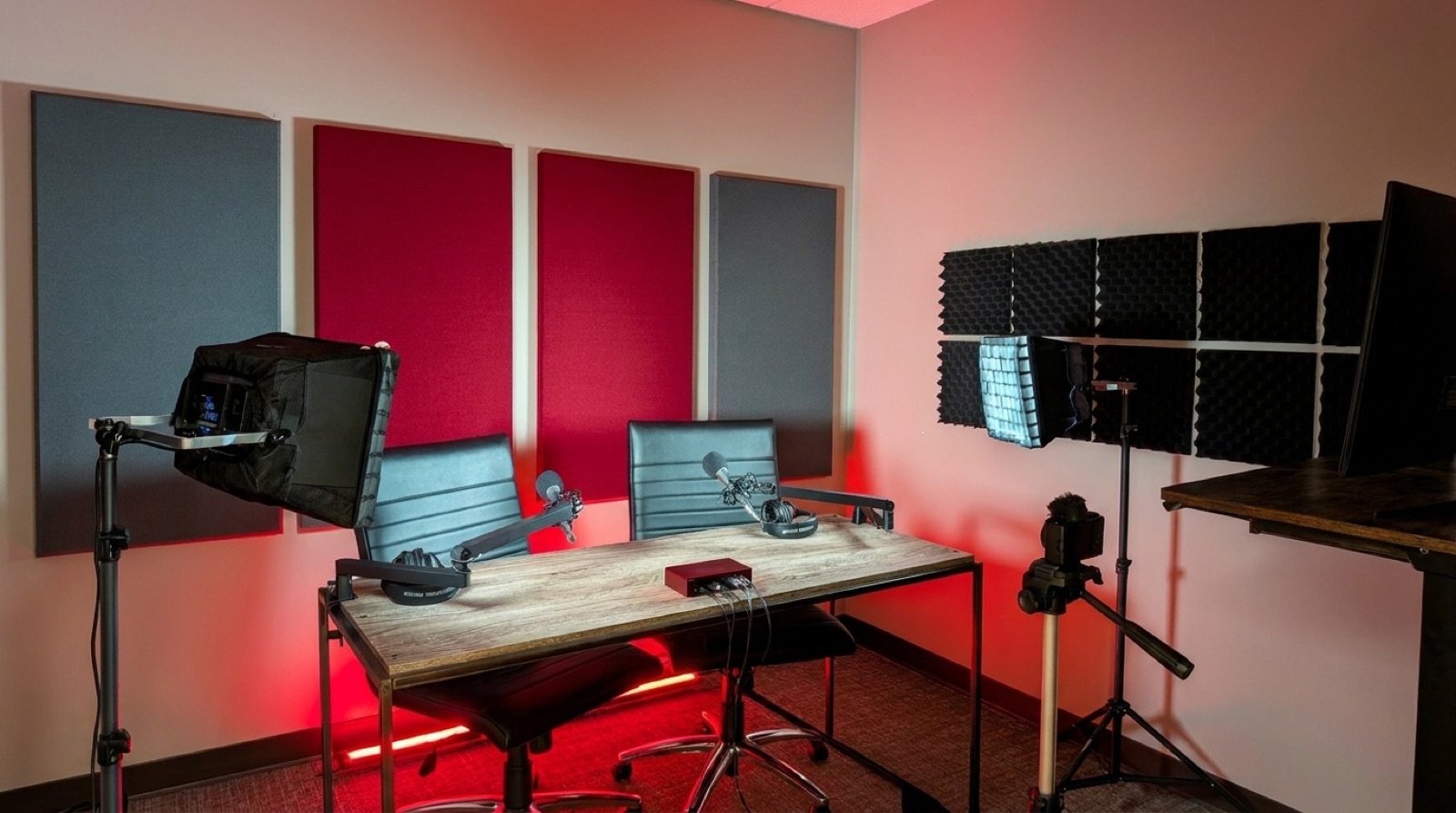 The in-house video and media production room
