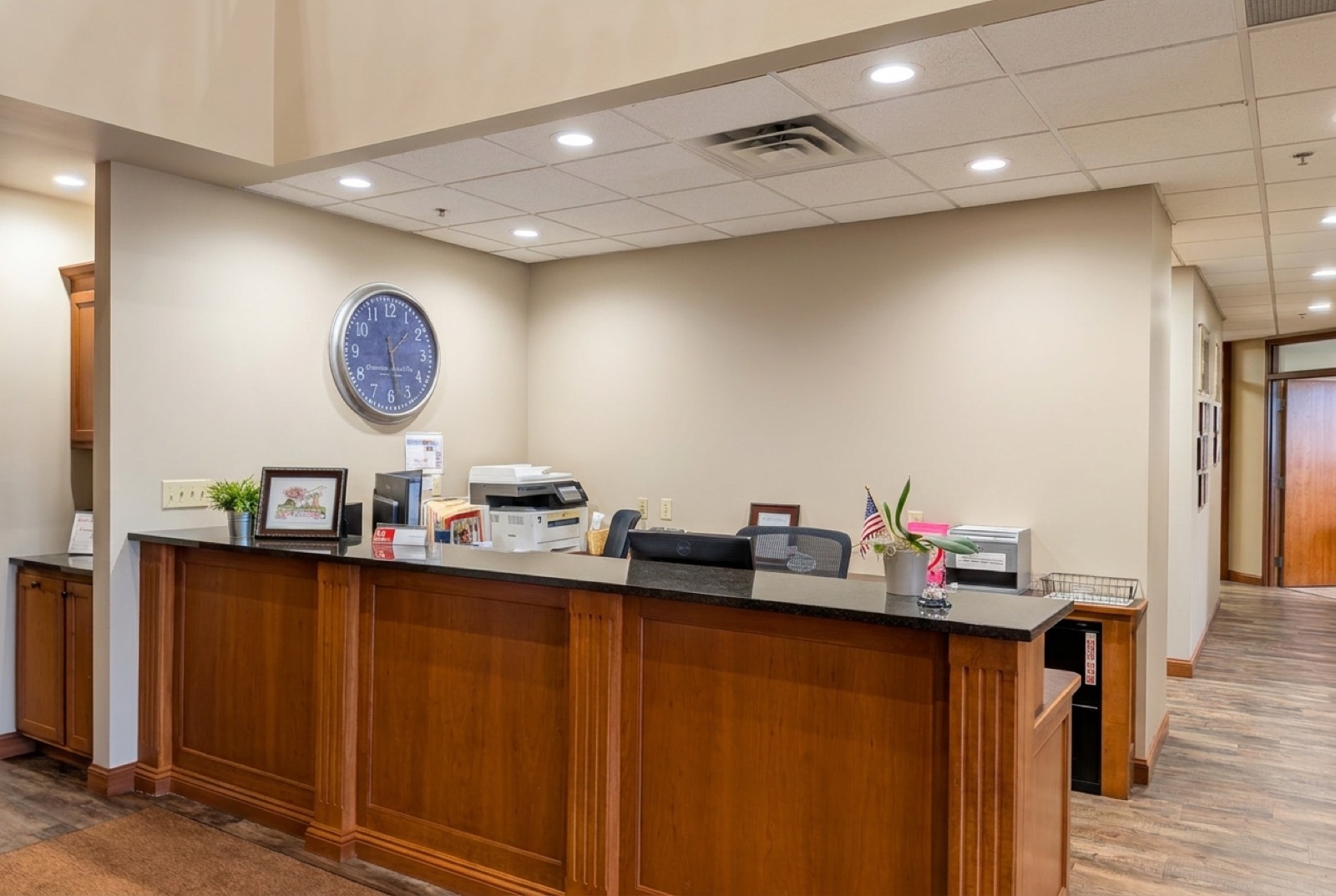 The reception desk at KWCR